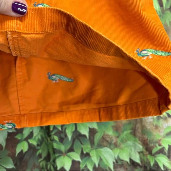 J. CREW Orange Peacock Embroidered Corduroy Miniskirt, 4 - Picture 7 of 9